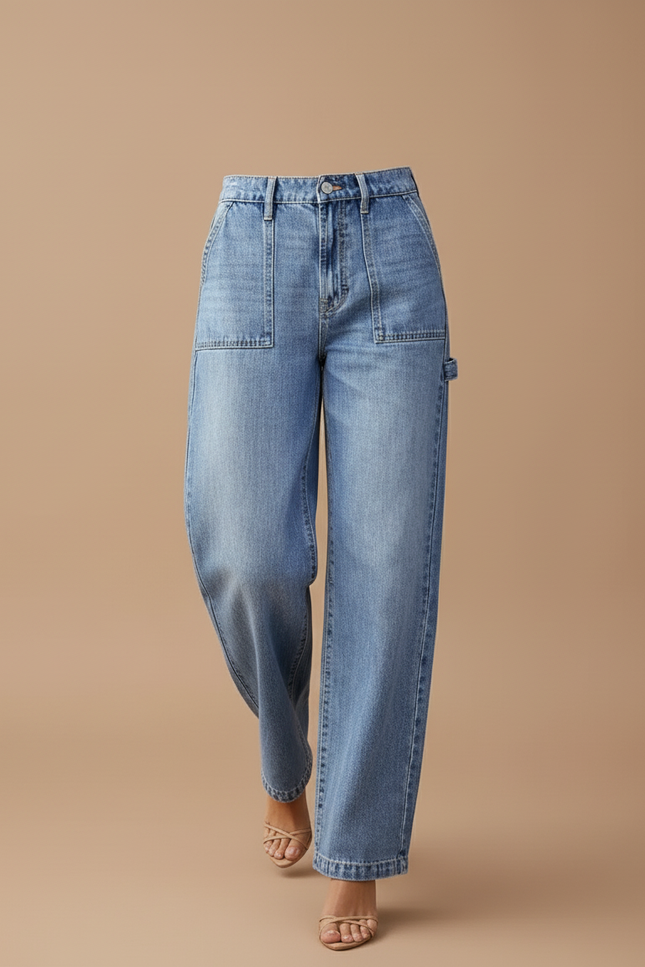 Pantalon Baggy Ado Fille - Bleu Jean - vue 3