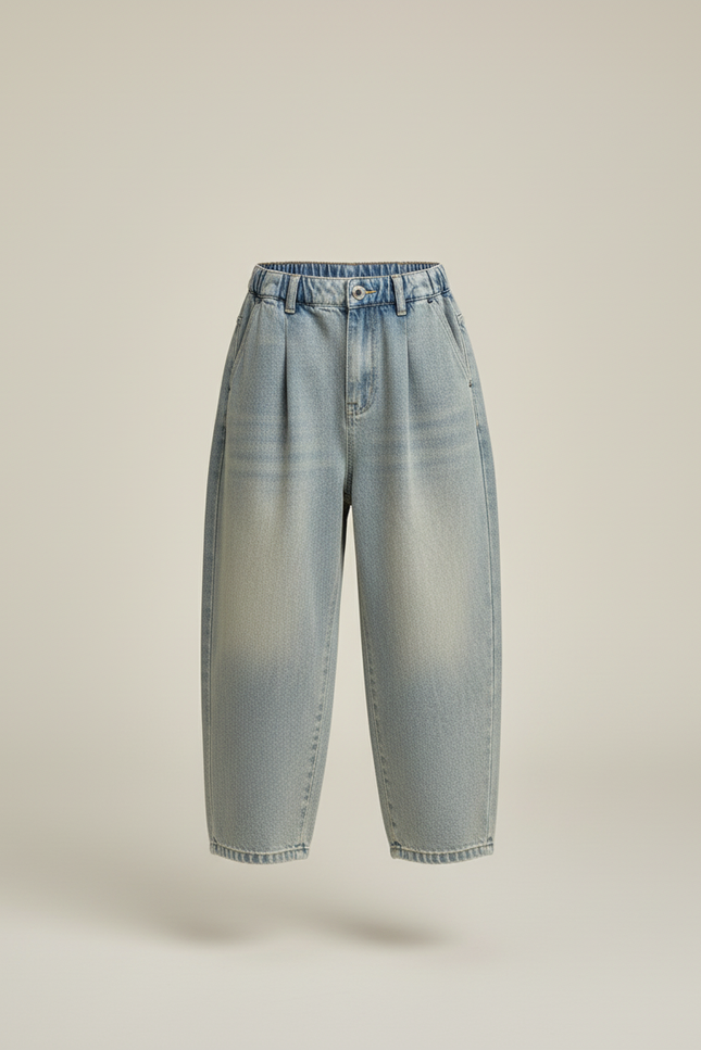 Pantalon Baggy Jean Ample Bleu Clair Garçon Décontracté - vue 3