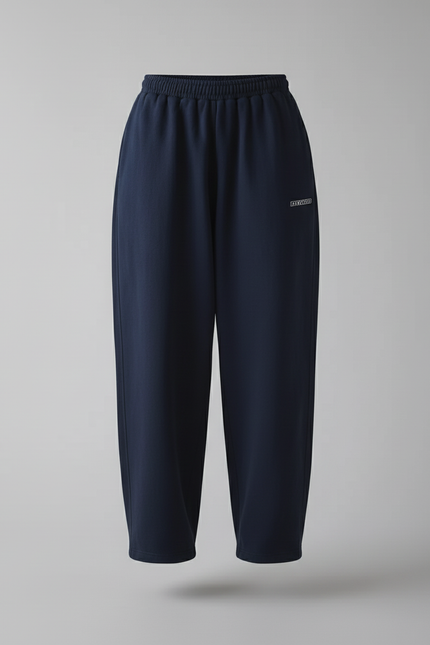 Pantalon Baggy Bleu Marine Ample Molleton Décontracté Sport - vue 3