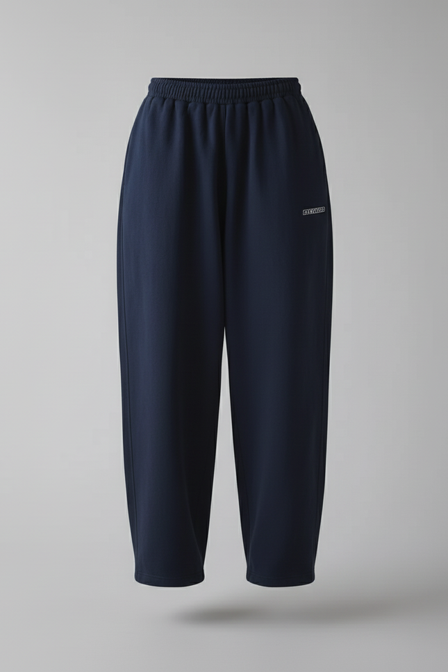 Pantalon Baggy Bleu Marine Ample Molleton Décontracté Sport - vue 3