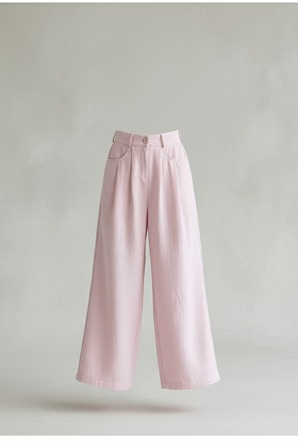 Pantalon Baggy Rose Pâle Ample Plissé Décontracté Fille - Molleton - vue 3