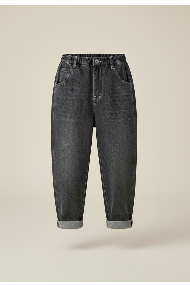 Pantalon Baggy Garçon Gris Taille Élastique - Jean - vue 3