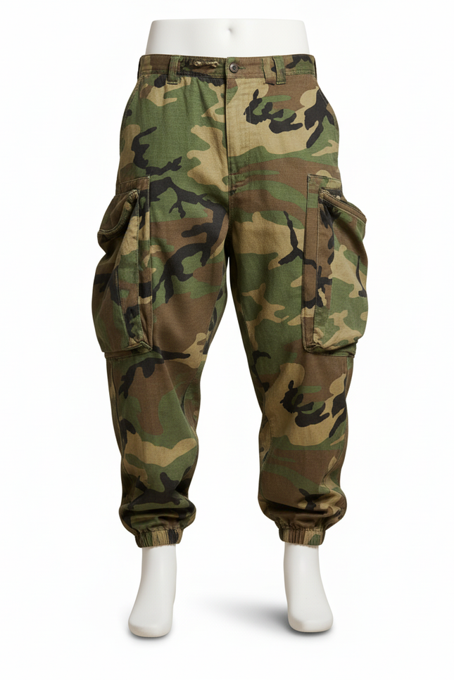 Pantalon Baggy Camouflage Ample Cargo Militaire - Imprimé Toile - vue 3