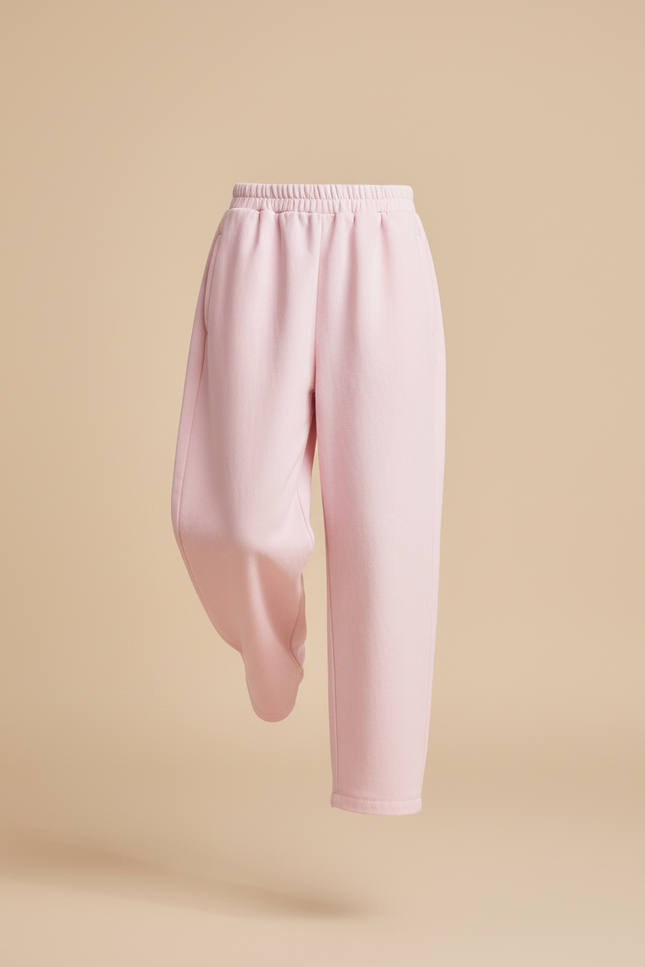 Pantalon Baggy Rose Pâle Ample Décontracté Enfant - Molleton - vue 3