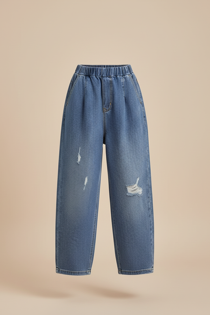 Pantalon Baggy Jean Bleu Ample Déchiré Enfant - vue 3