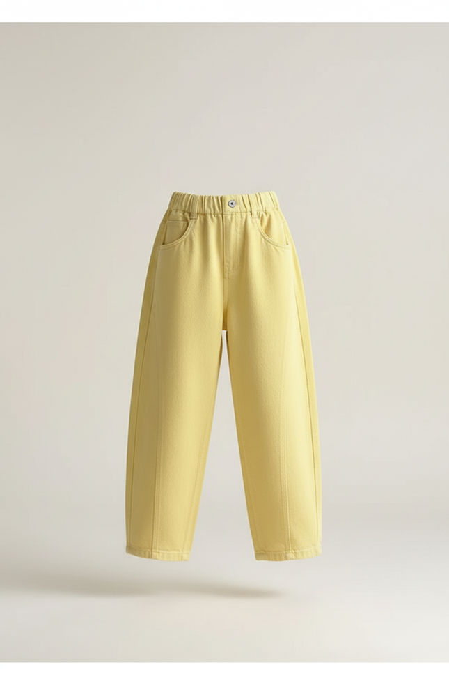 Pantalon Baggy Jaune Ample Coton Enfant - Molleton - vue 3