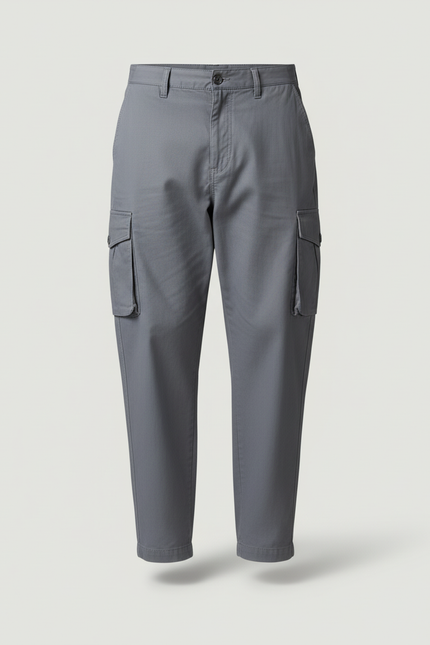 Pantalon Baggy Gris Cargo Coton Ample Homme - vue 3