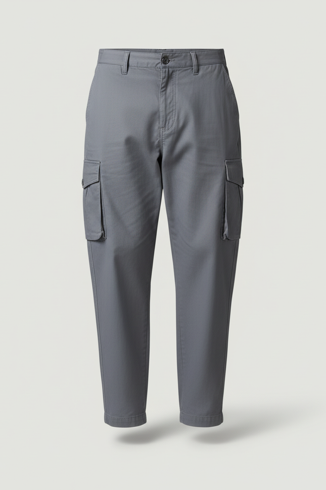 Pantalon Baggy Gris Cargo Coton Ample Homme - vue 3