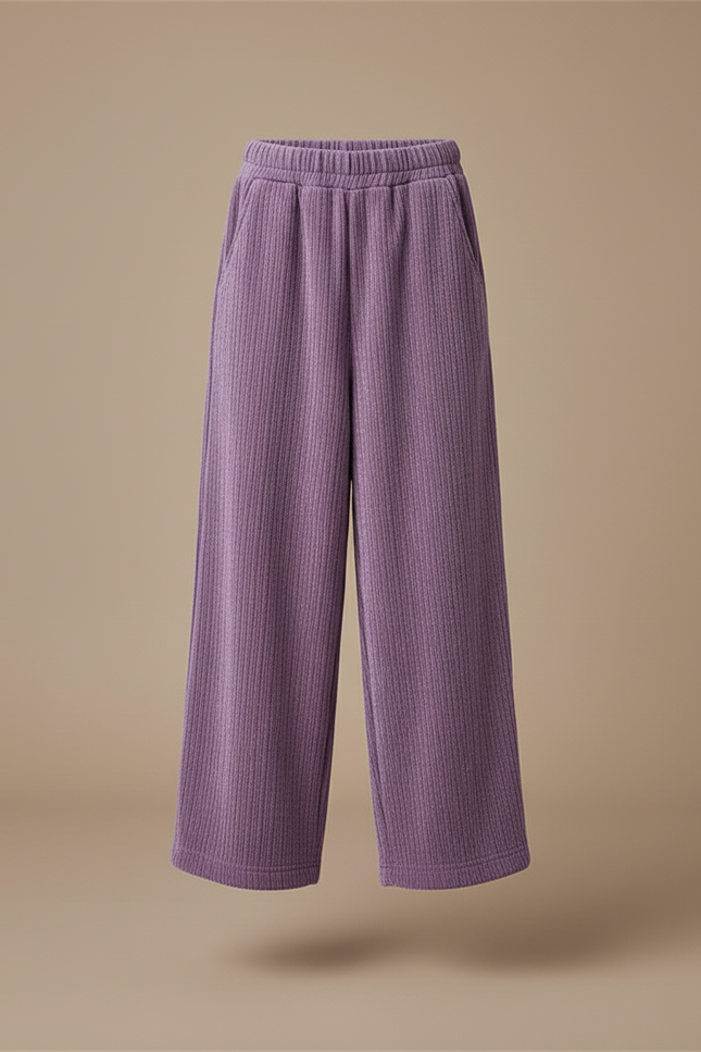 Pantalon Baggy Violet Côtelé Ample Enfant Doux - Cordé - vue 3