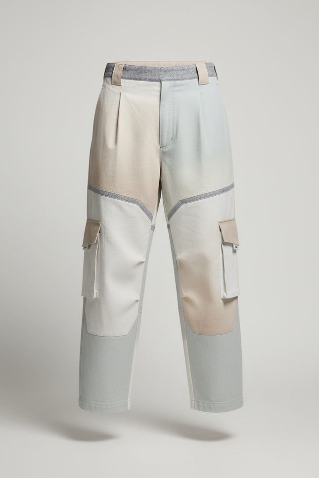 Pantalon Baggy Patchwork Cargo Ample Décontracté Homme - Multicolore Jean - vue 3