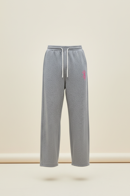 Pantalon Baggy Gris Logo Rose Décontracté Homme - Molleton - vue 3