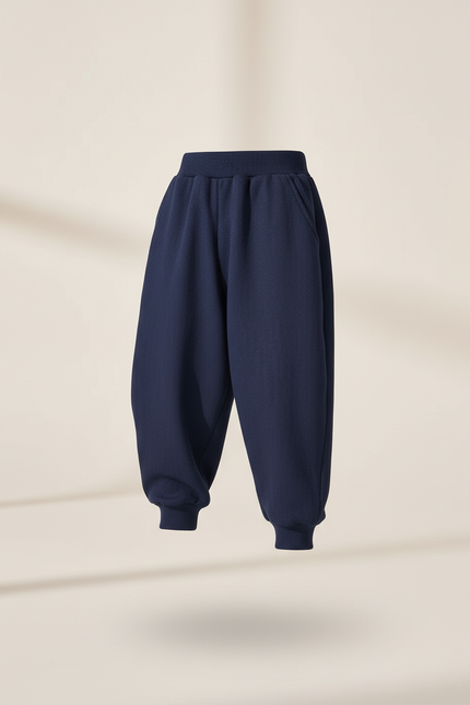Pantalon Baggy Marine Molletonné Ample Confortable Enfant - vue 3