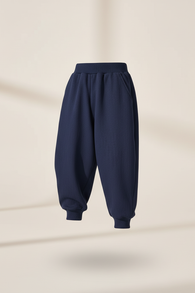 Pantalon Baggy Marine Molletonné Ample Confortable Enfant - vue 3
