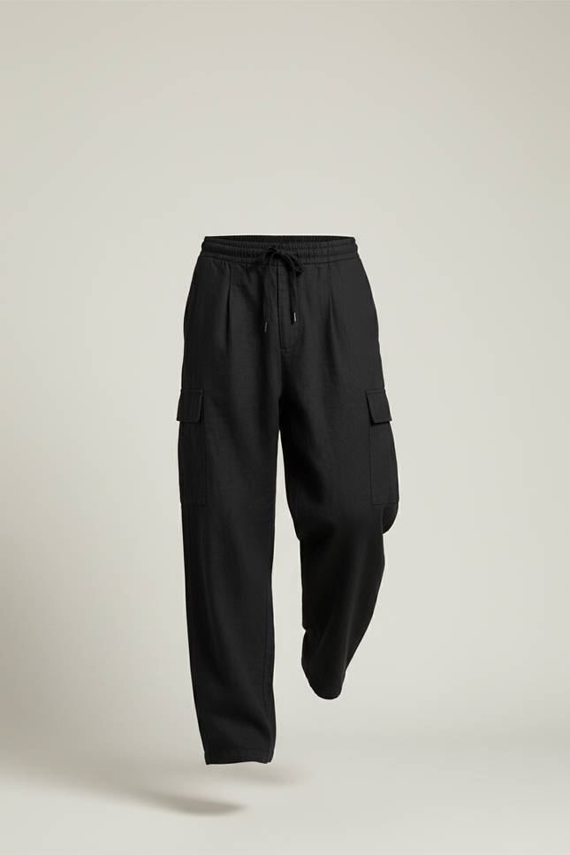 Pantaloni Baggy - Noir Lin - vue 3