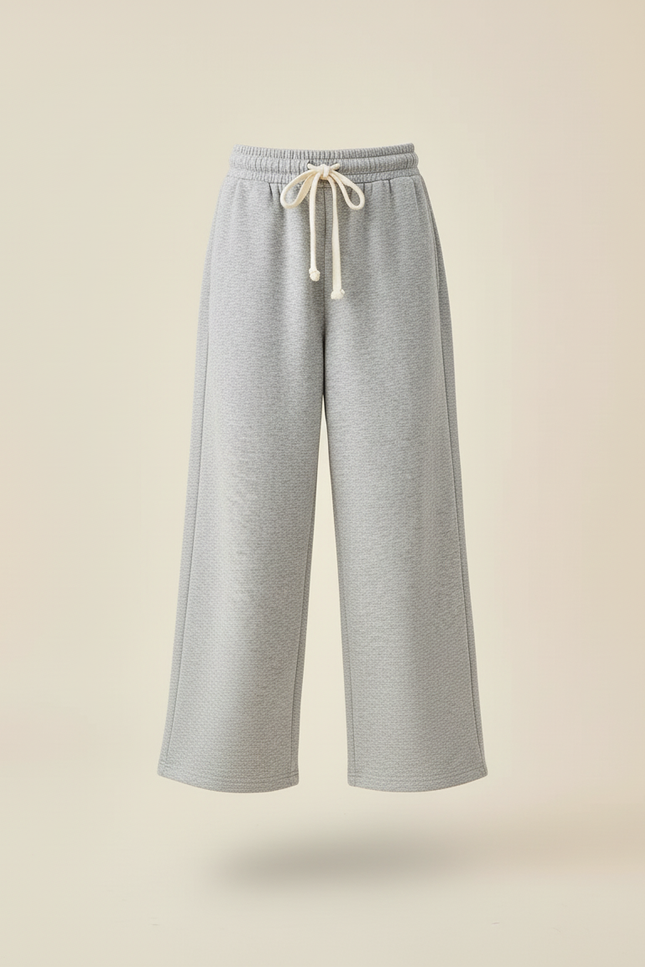 Pantalon Baggy Gris Élastique Droit Cordon Enfant - Molleton - vue 3