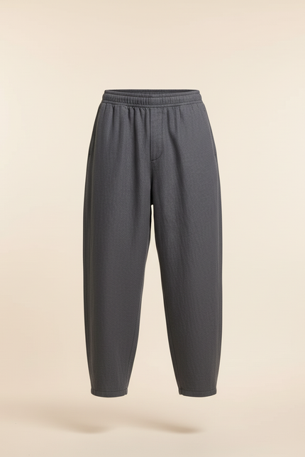 Pantalon Baggy Gris Foncé Ample Décontracté Élastique - Gabardine - vue 3