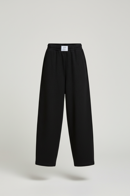 Pantalon Baggy Noir Ample Droit Enfant - Maille - vue 3