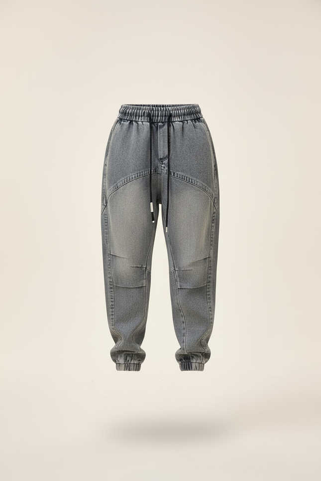 Pantalon Baggy Jean Gris Ample Décontracté Enfant - vue 3