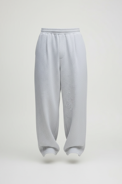 Pantalon Baggy Gris Clair Ample Cordon Décontracté - Molleton - vue 3