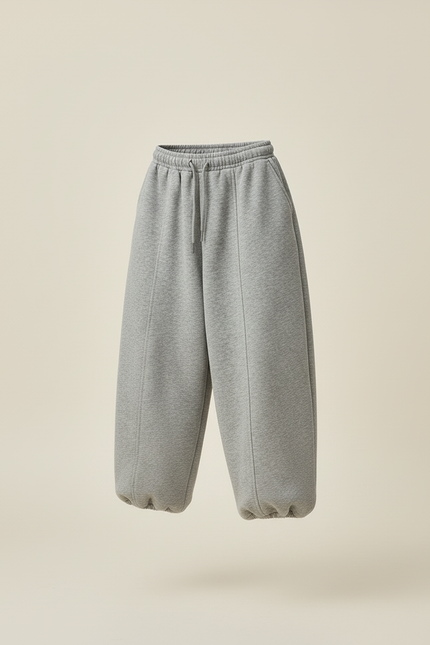 Pantalon Baggy Gris Coton Ample Enfant Sport - Molleton - vue 3