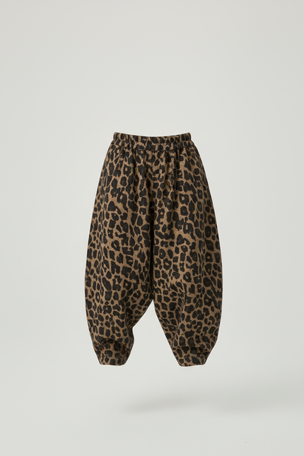 Pantalon Baggy Léopard Ample Coton Enfant Hiver - Imprimé Molleton - vue 3