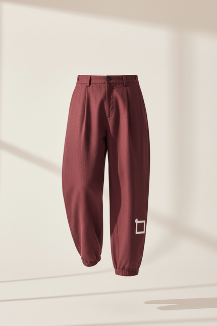 Pantalon Snow Baggy - Bordeaux Coton - vue 3