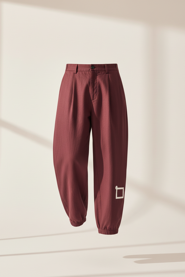 Pantalon Snow Baggy - Bordeaux Coton - vue 3