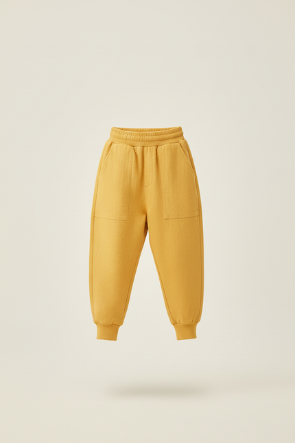 Pantalon Baggy Jaune Ample Décontracté Coton Enfant Sport - Molleton - vue 3