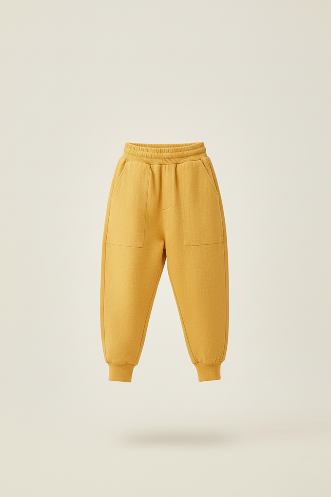 Pantalon Baggy Jaune Ample Décontracté Coton Enfant Sport - Molleton - vue 3
