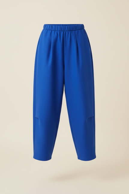 Pantalon Baggy Bleu Royal Ample Fluide Enfant - Molleton - vue 3