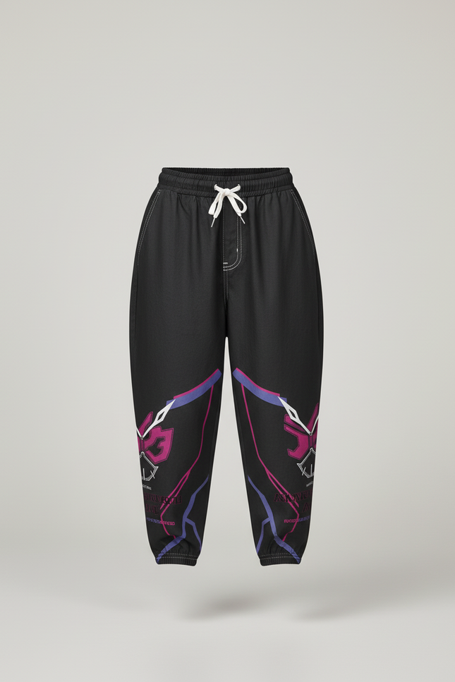 Pantalon Baggy Noir Ample Imprimé Streetwear Garçon - Jean - vue 3
