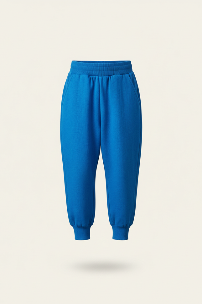Pantalon Baggy Bleu Roi Molletonné Ample Sport Enfant - vue 3
