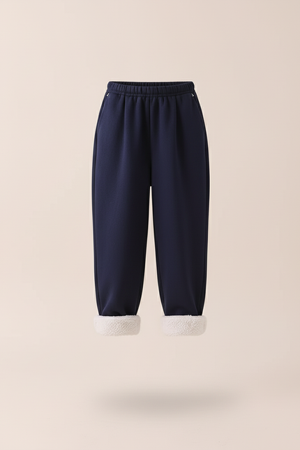 Pantalon Baggy Bleu Marine Molletonné Doux Enfant - vue 3