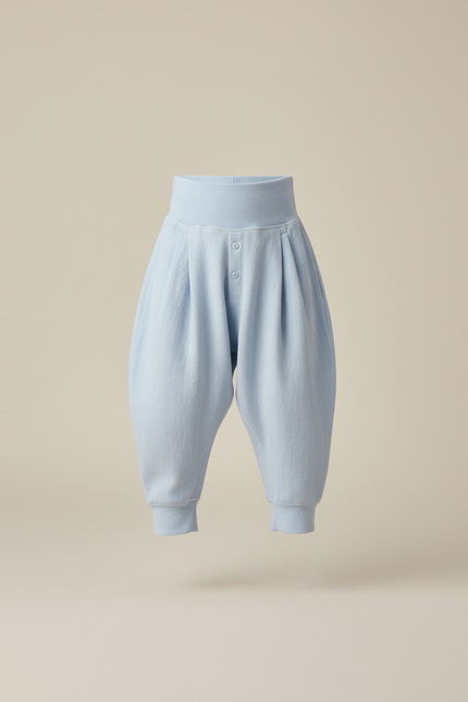 Pantalon Baggy Bleu Ciel Coton Ample Unisexe Confortable - Molleton - vue 3