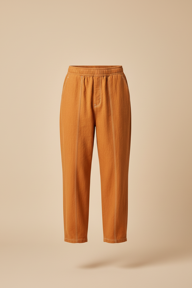 Pantalon Baggy Orange Lin Ample Décontracté Homme - vue 3