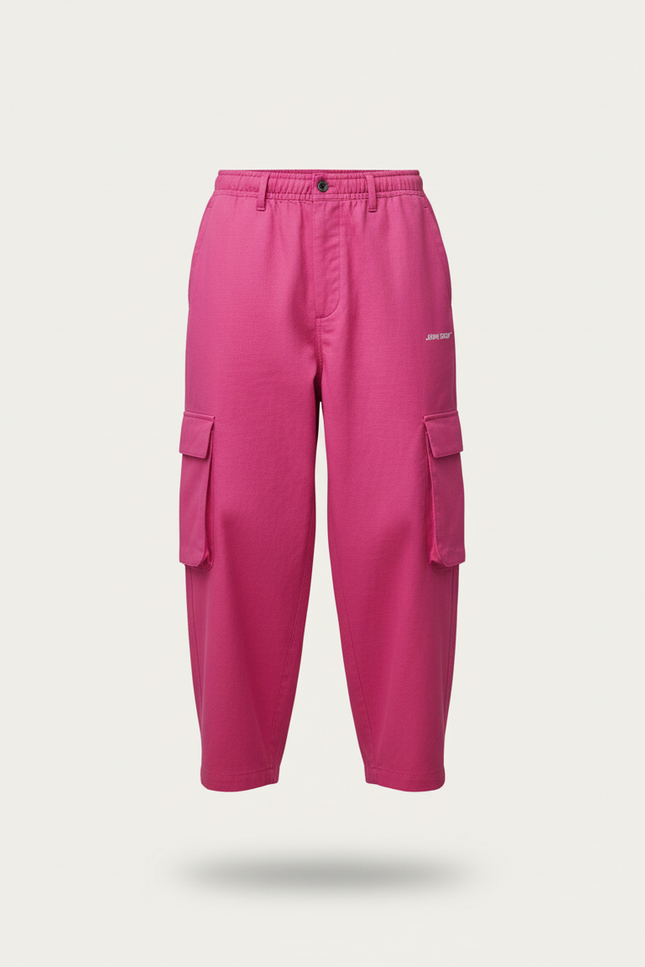 Pantalon Baggy Rose Cargo Ample Coton Unisexe - vue 3