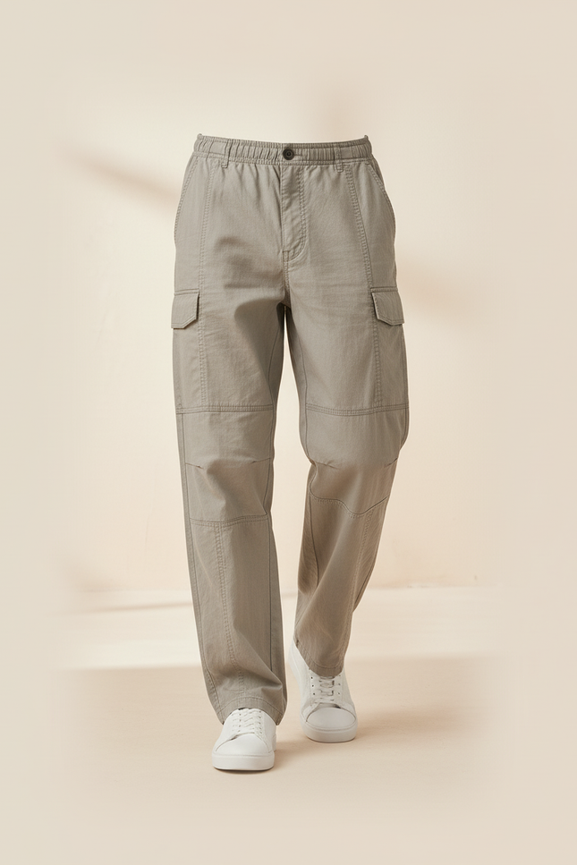 Pantalones Cargo Baggy - Kaki Toile - vue 3