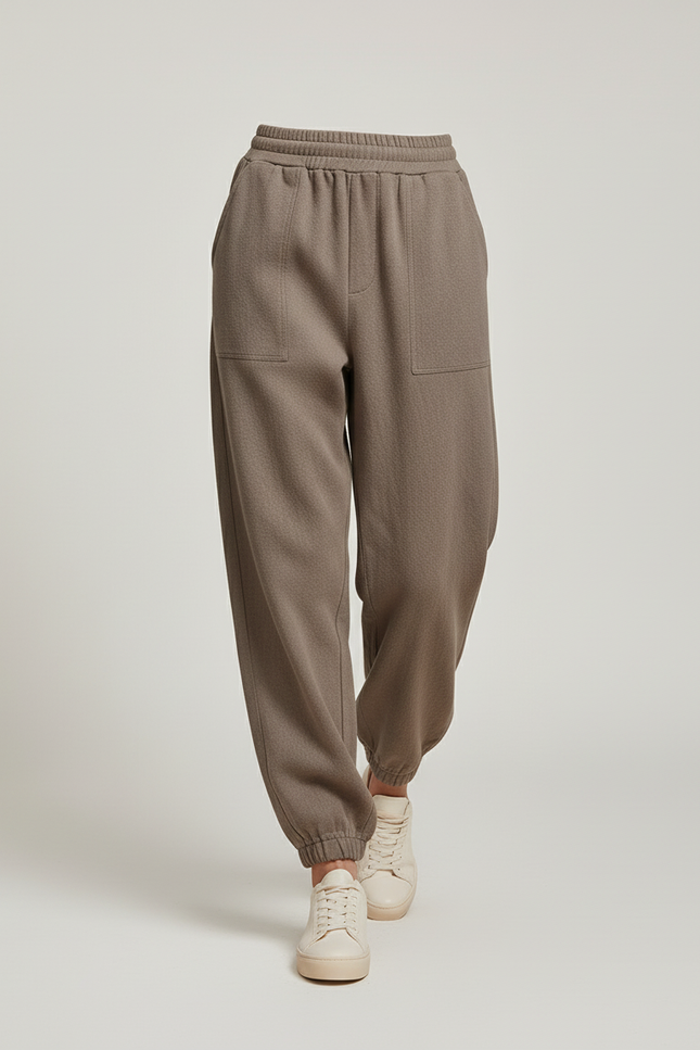 Pantalon Baggy Gris Chaud Molleton Décontracté Confortable - Kaki - vue 3