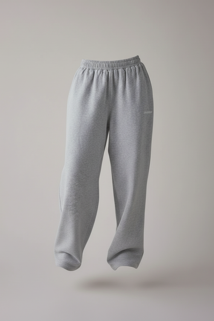 Pantalon Baggy Gris Molleton Ample Décontracté Sport - vue 3