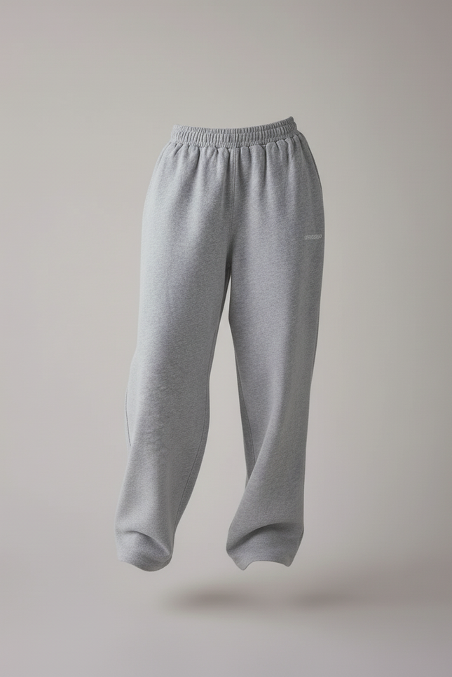 Pantalon Baggy Gris Molleton Ample Décontracté Sport - vue 3