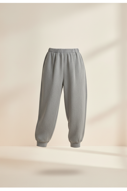 Pantalon Baggy Gris Chiné Ample Confortable Enfant - Molleton - vue 3