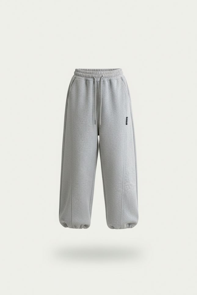 Pantalon Baggy Gris Ample Molletonné Enfant Décontracté - vue 3