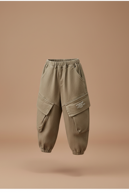 Pantalon Baggy Kaki Cargo Ample Enfant Décontracté - Toile - vue 3
