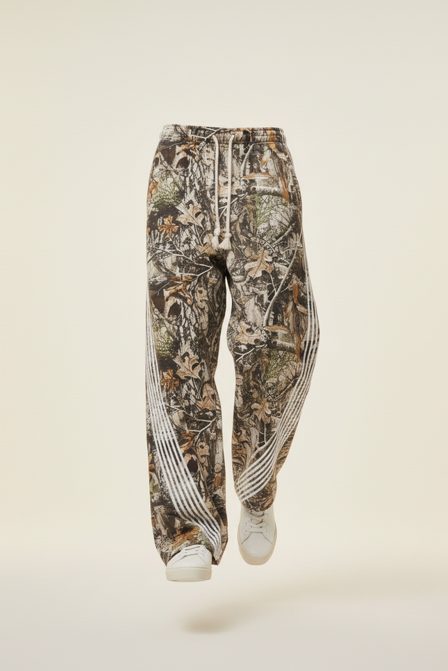 Pantalon Baggy Camouflage Rayé Ample Décontracté Homme - Imprimé Molleton - vue 3