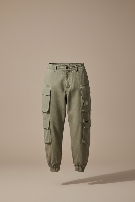 Pantalon Baggy Kaki Cargo Multi-Poches Décontracté Homme - Toile - vue 3