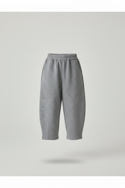 Pantalon Baggy Gris Ample Molletonné Chaud Enfant - vue 3