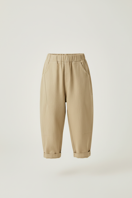 Pantalon Baggy Kaki Coton Ample Élastique Enfant - vue 3