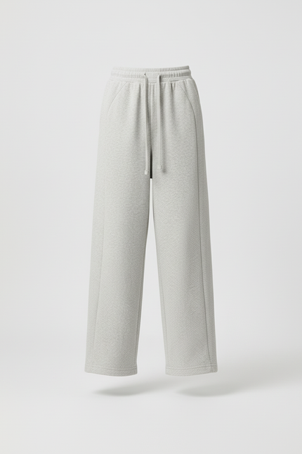 Pantalon Baggy Gris Clair Ample Décontracté Fluide Femme - Molleton - vue 3