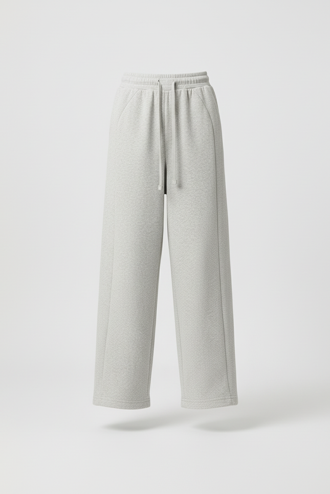 Pantalon Baggy Gris Clair Ample Décontracté Fluide Femme - Molleton - vue 3