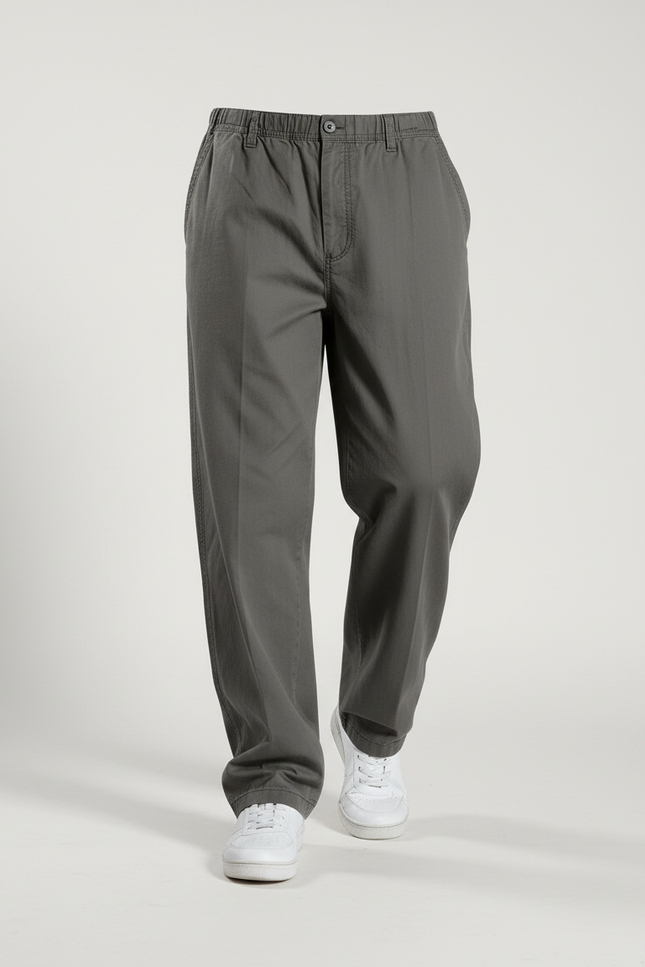 Pantalon Baggy Gris Coton Ample Décontracté Homme - vue 3